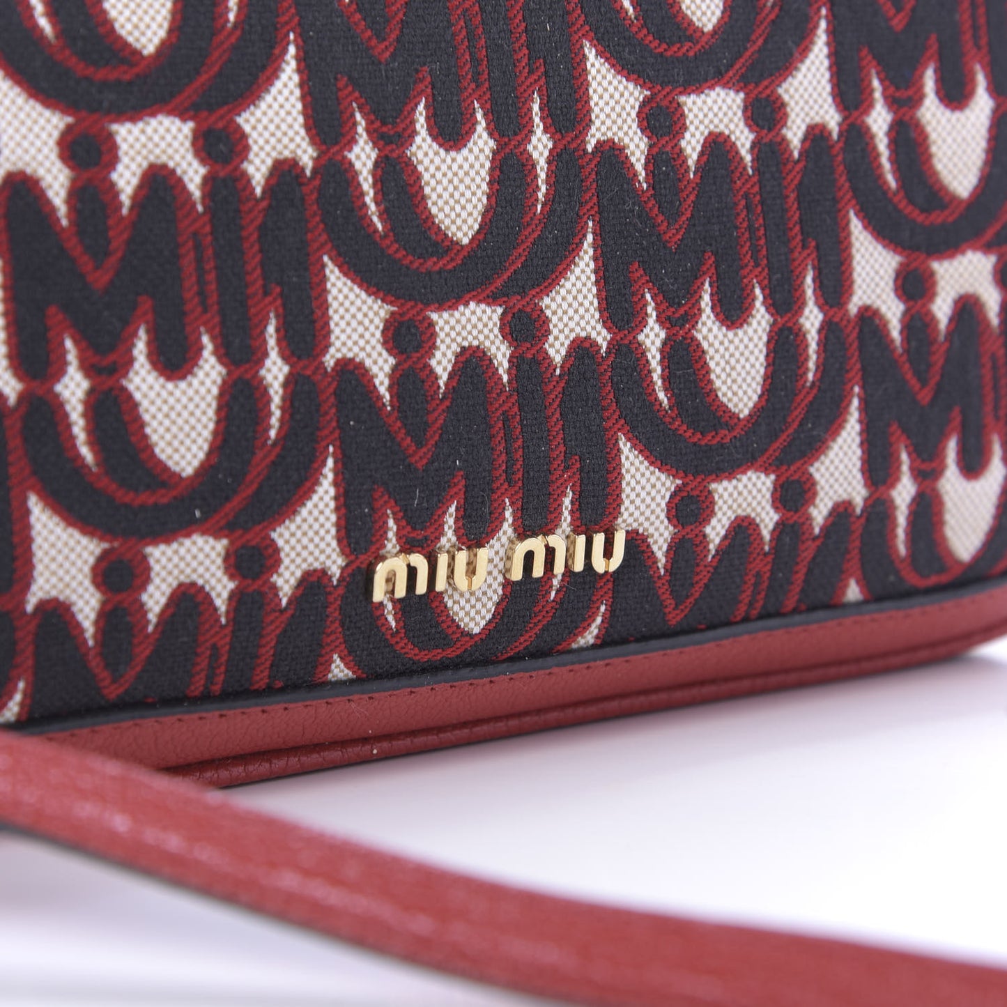 Jacquard Madras Logo Crossbody Red