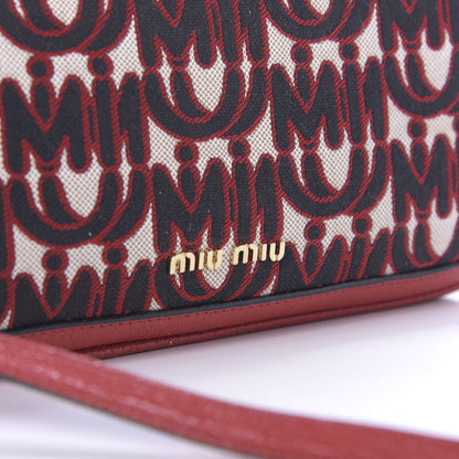 Miu Miu Jacquard Madras Logo Crossbody Red 11 of 11