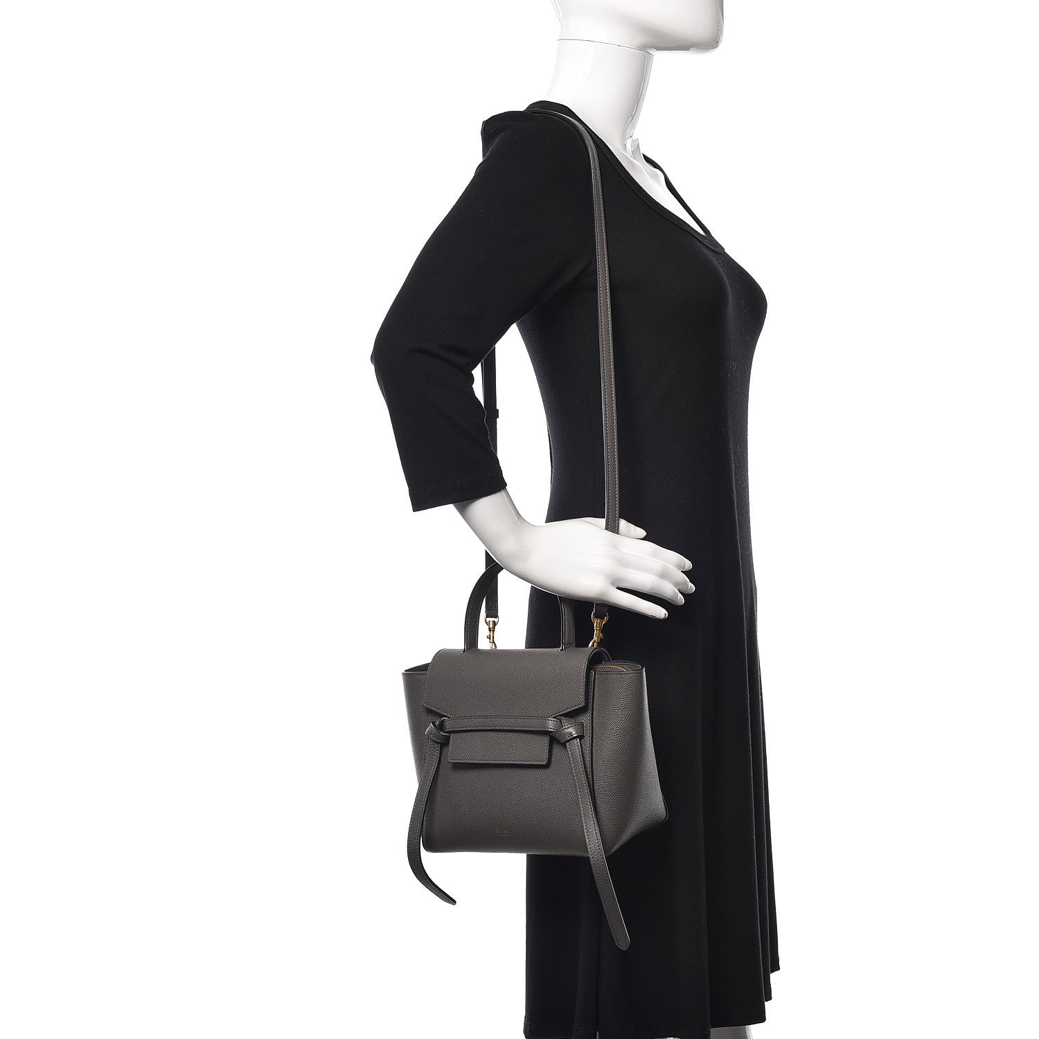 Celine Grained Calfskin Nano Belt Bag Grey 2 of 10