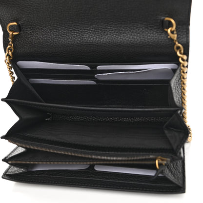 Gucci Calfskin GG Marmont Chain Wallet Black 5 of 10
