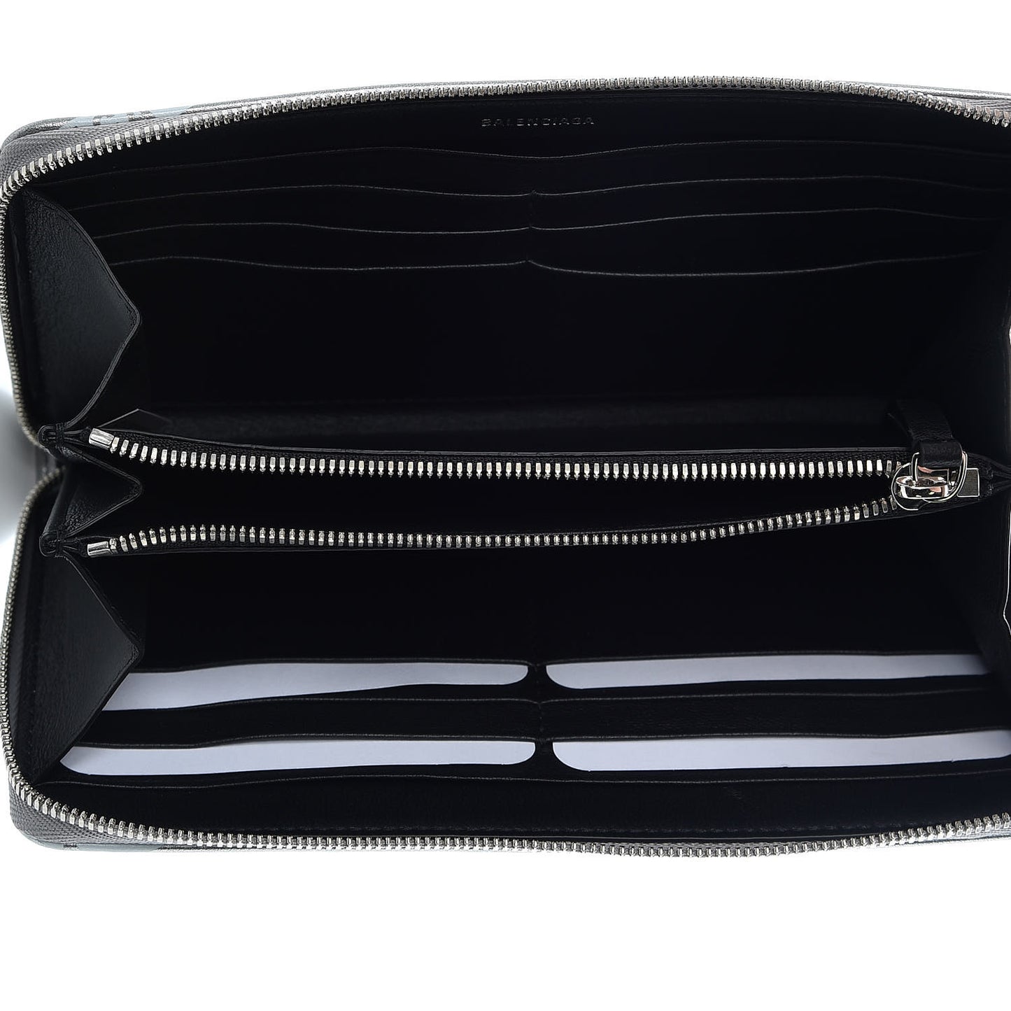 Metallic Calfskin Losange Monogram Everyday Continental Zip Around Wallet Silver Black White