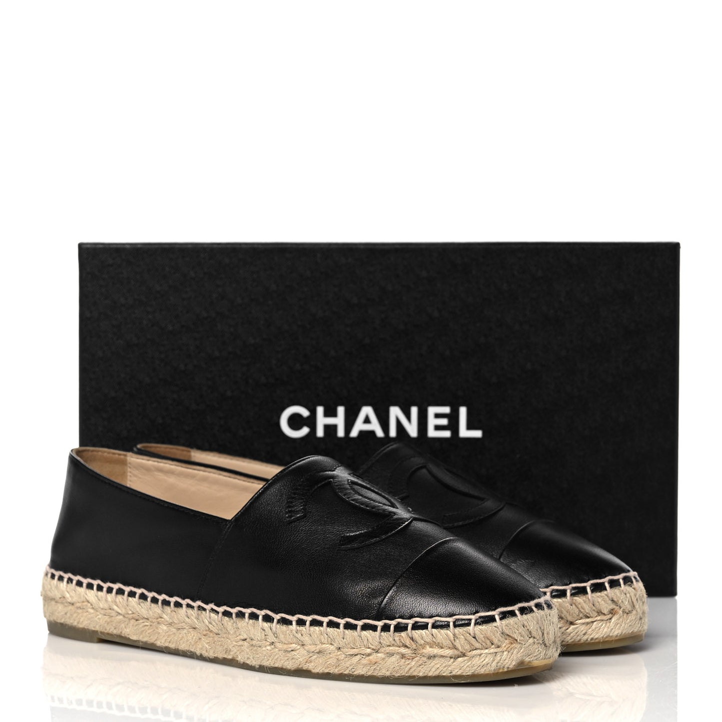 Lambskin CC Espadrilles 39 Black
