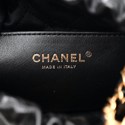 Chanel Shiny Crumpled Calfskin Quilted Pearl Mini Chanel 22 Black 6 of 11