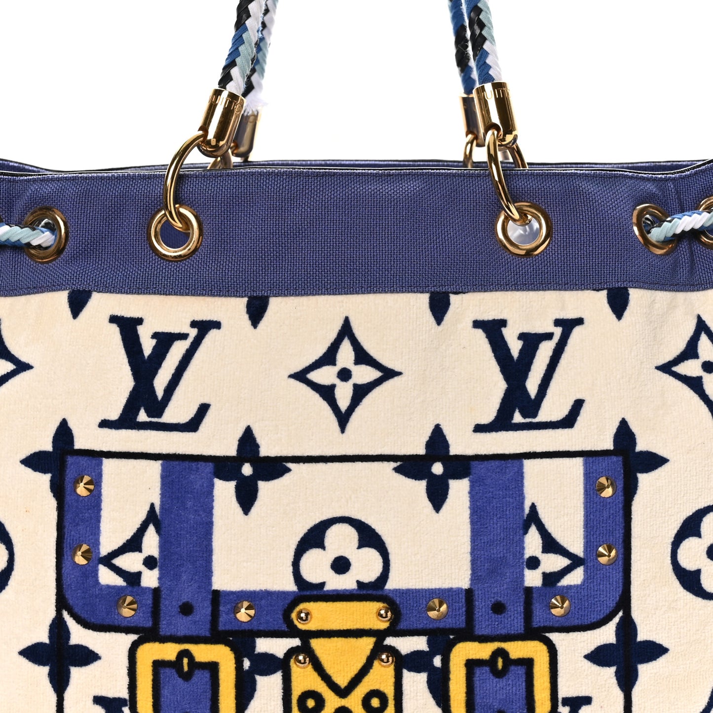 Cotton Monogram Eponge Cabas Blue