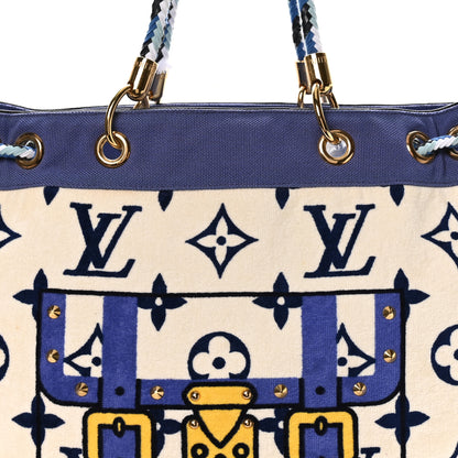 Louis Vuitton Cotton Monogram Eponge Cabas Blue 7 of 9