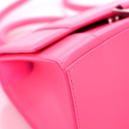 Balenciaga Shiny Box Calfskin Small Hourglass Top Handle Bag Hot Pink 8 of 17