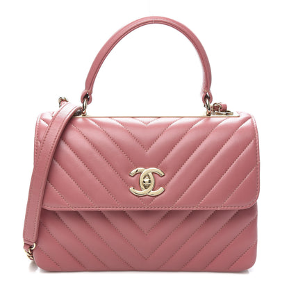 Chanel Lambskin Chevron Quilted Small Trendy CC Dual Handle Flap Bag Light Pink 1 of 10