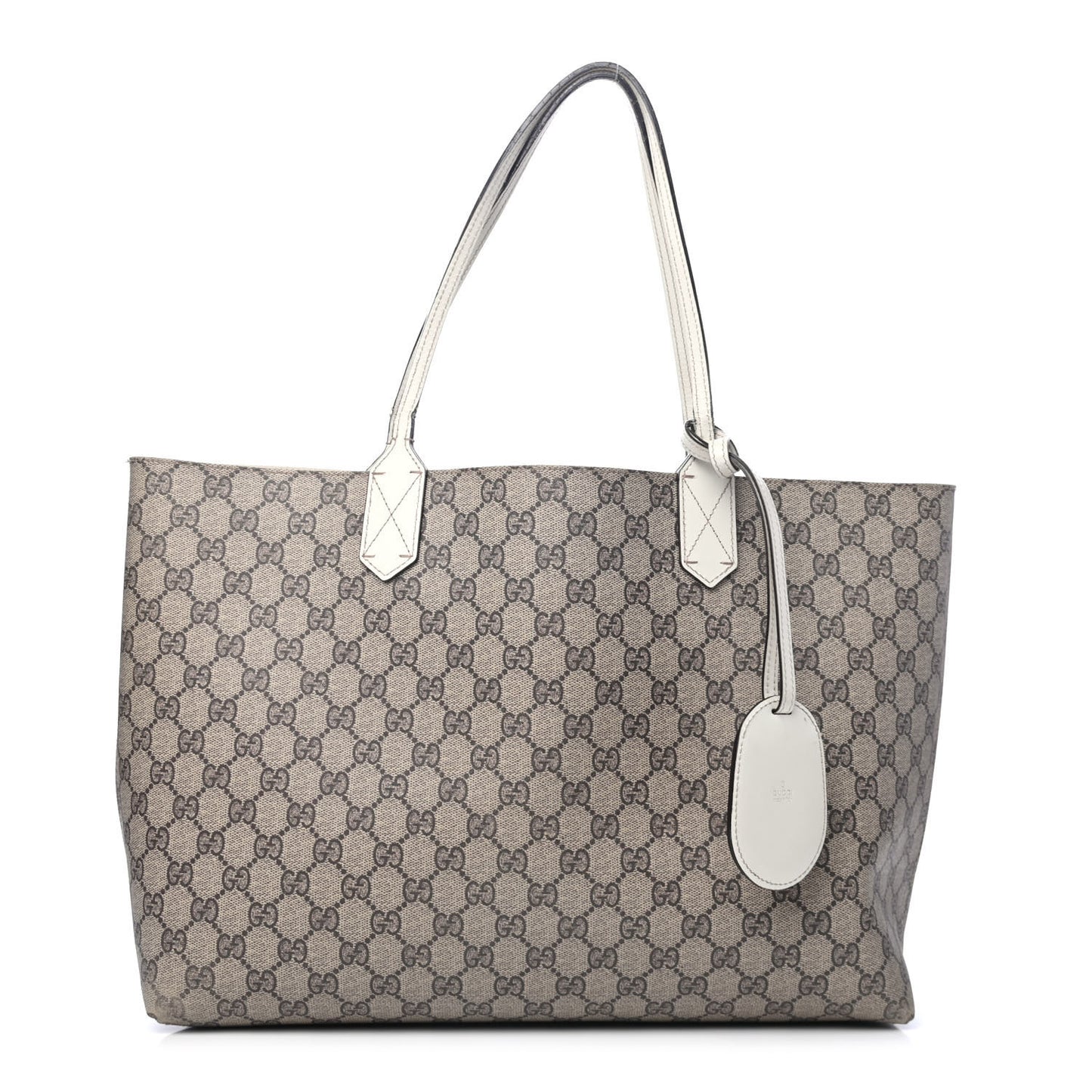 Calfskin GG Supreme Monogram Large Reversible Tote White
