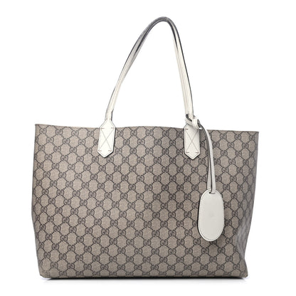 Gucci Calfskin GG Supreme Monogram Large Reversible Tote White 1 of 5