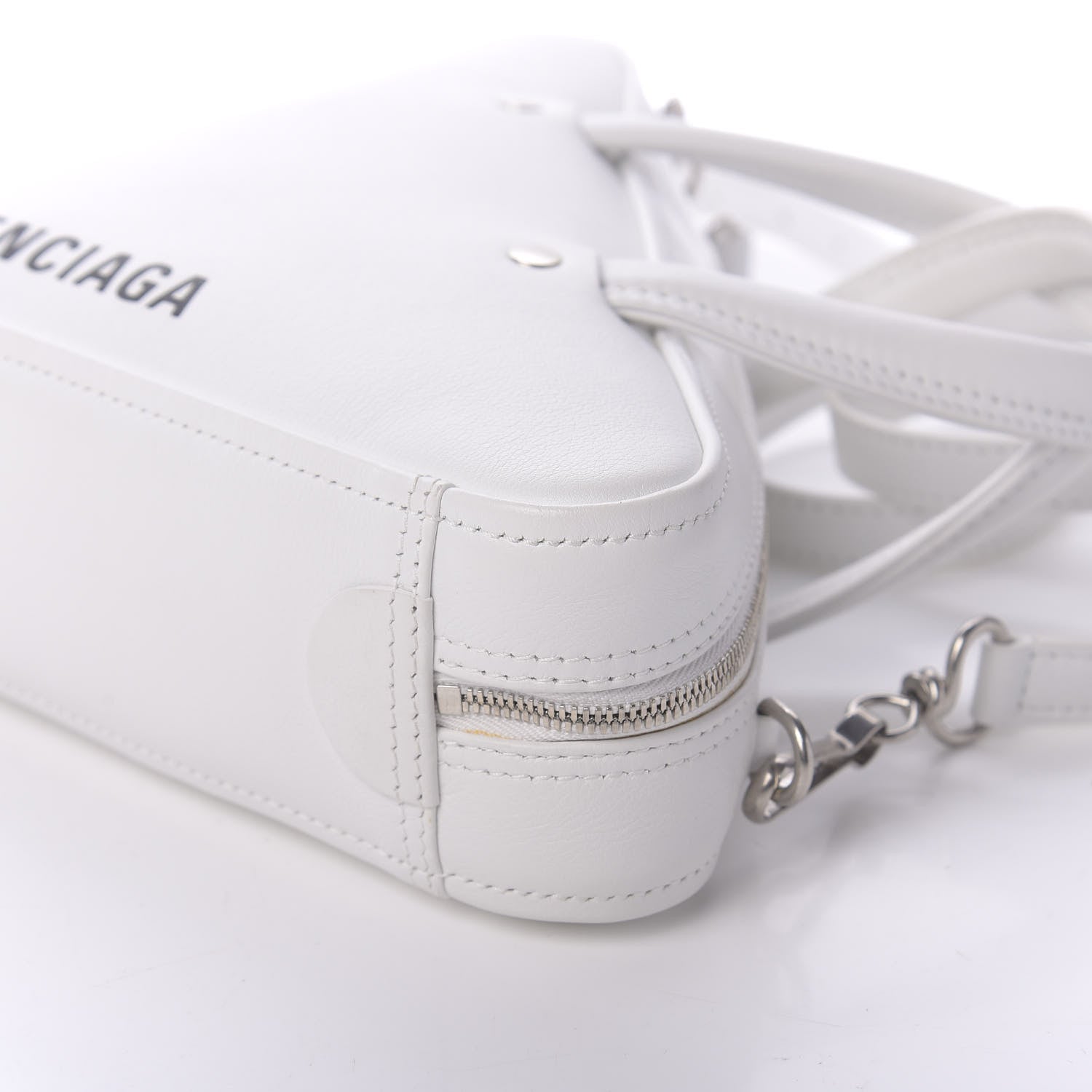 Balenciaga Calfskin XS Triangle Duffle White 7 of 10