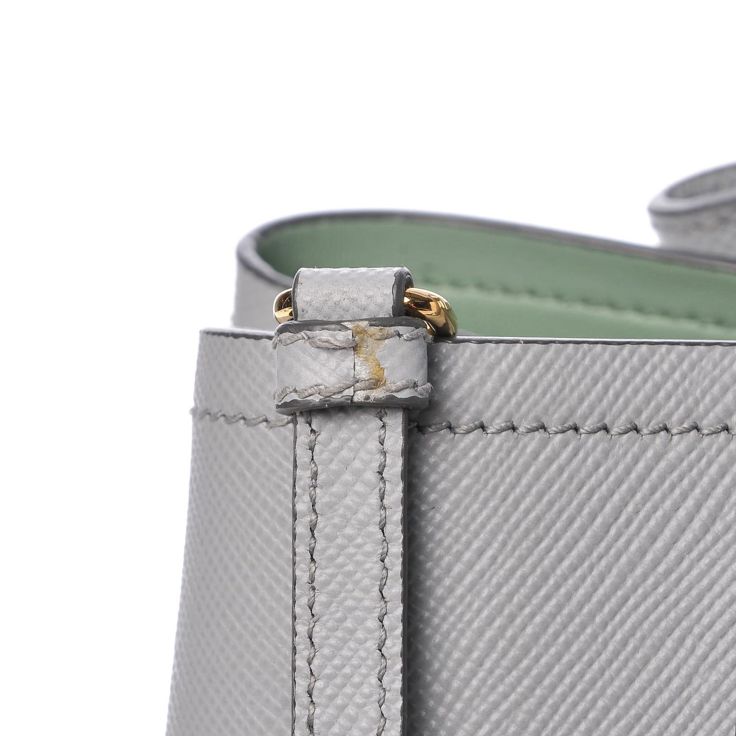 Saffiano Cuir Medium Double Bag Granito Acquamarina
