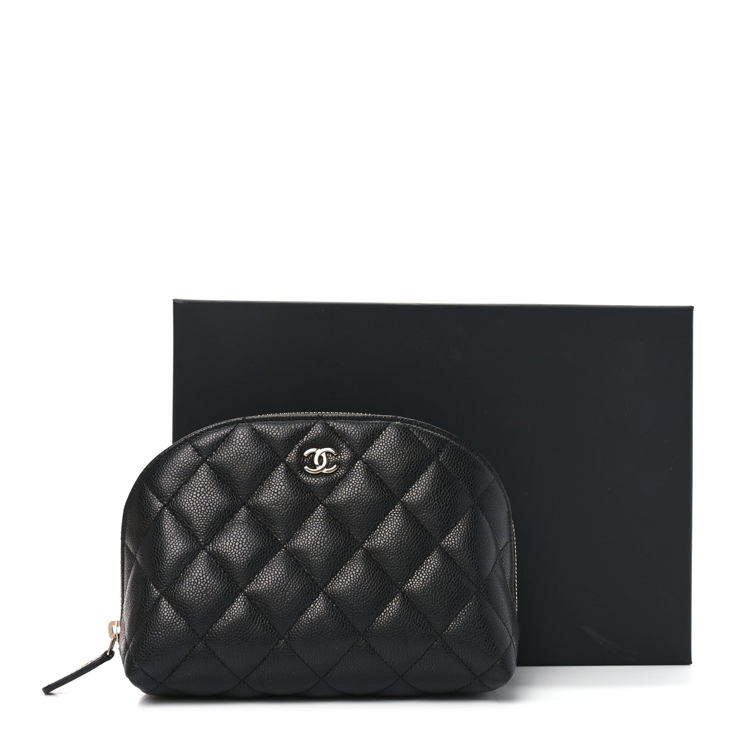 Caviar Quilted Cosmetic Case Black