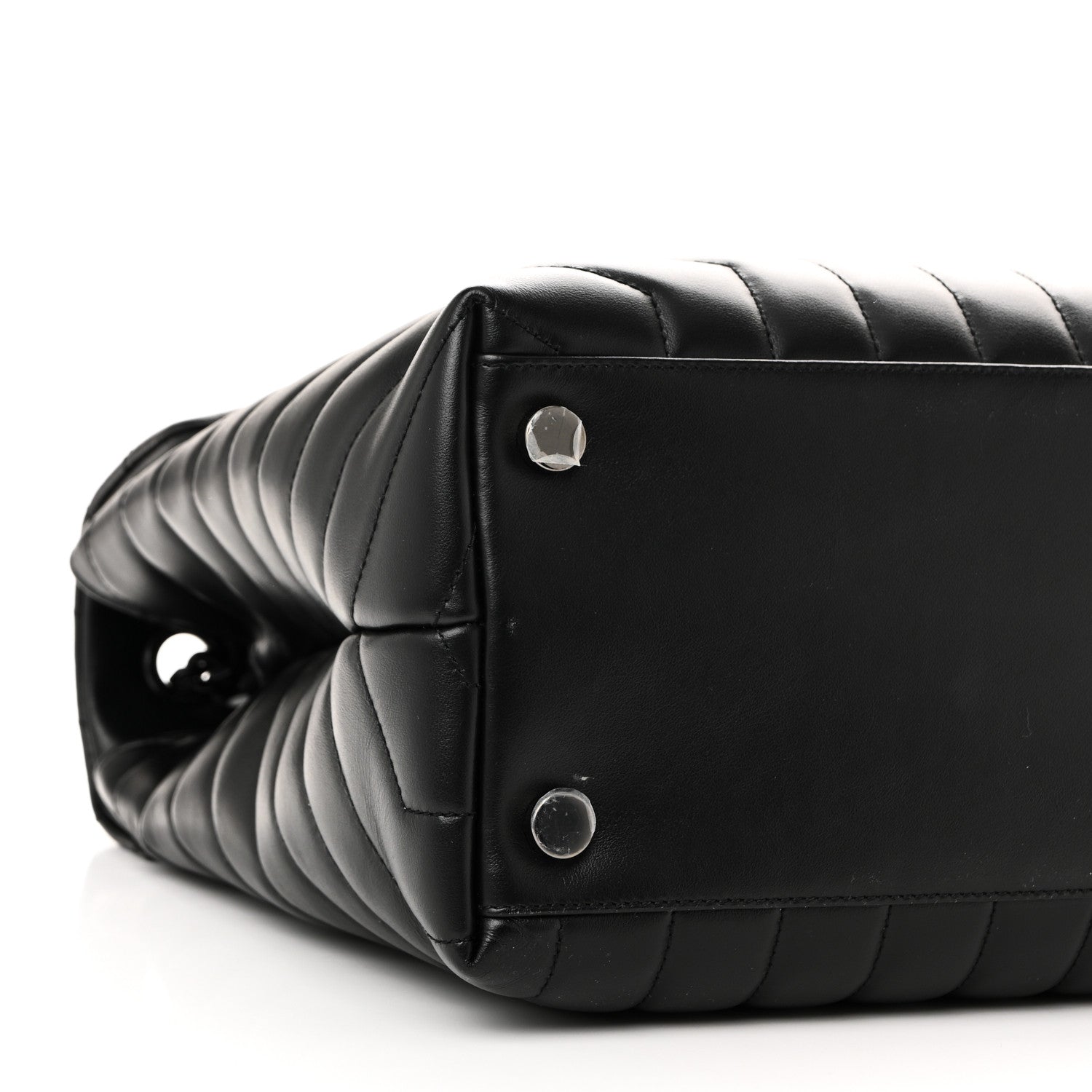 Saint Laurent Calfskin Y Quilted Monogram Monochrome Large Loulou Chain Satchel Black 9 of 11