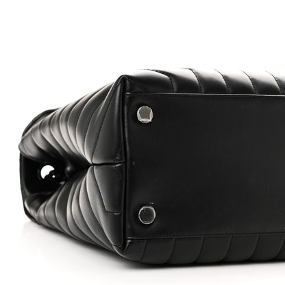 Saint Laurent Calfskin Y Quilted Monogram Monochrome Large Loulou Chain Satchel Black 9 of 11
