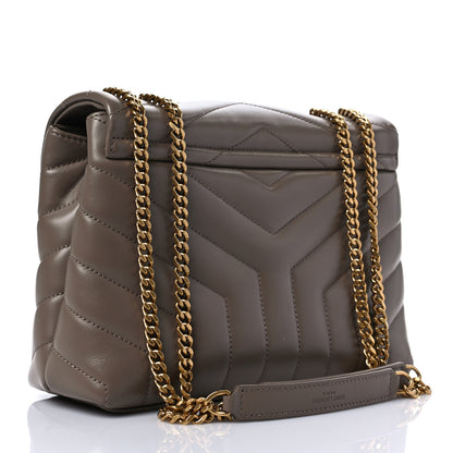 Saint Laurent Calfskin Y Quilted Monogram Small Loulou Chain Satchel Taupe 2 of 6