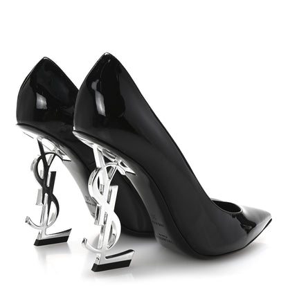 Saint Laurent Patent Opyum 110 Pumps 36 Black Silver 5 of 9
