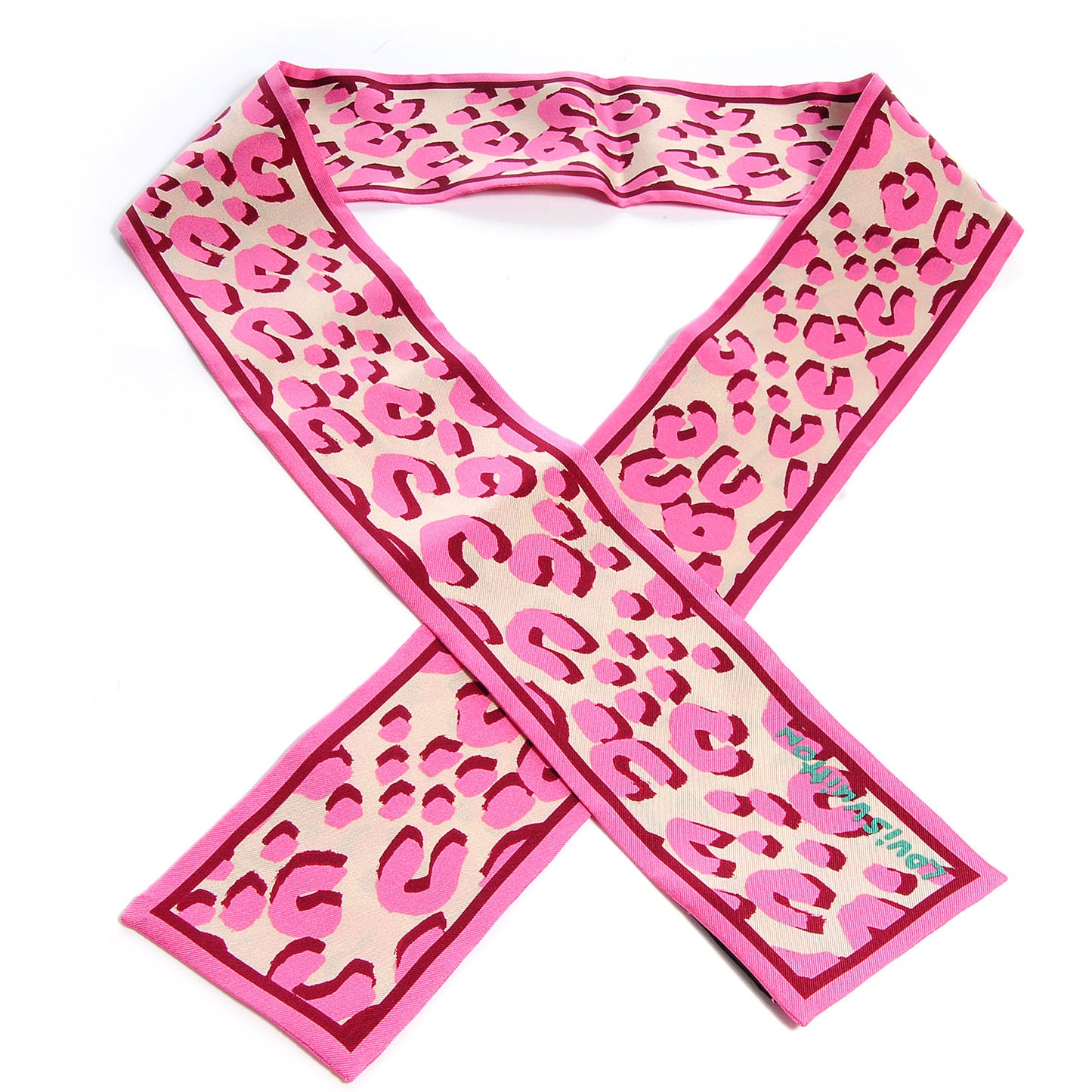 Silk Leopard Bandeau Blanc Corail