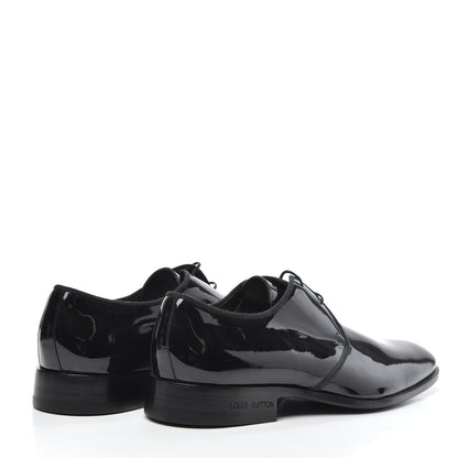 Louis Vuitton Patent Mens Lace Up Shoes 8 Black 4 of 7