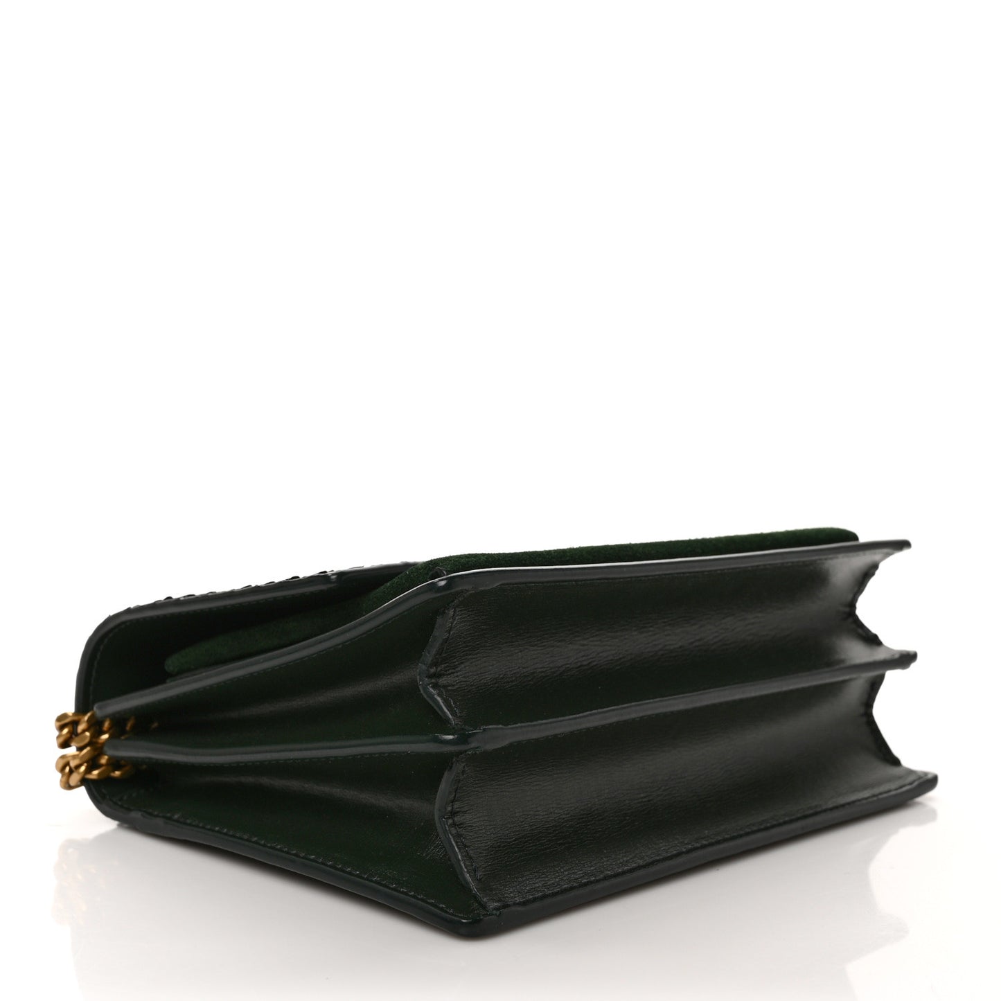 Calfskin Snakeskin Suede Medium Monogram Sunset Vert Fonce