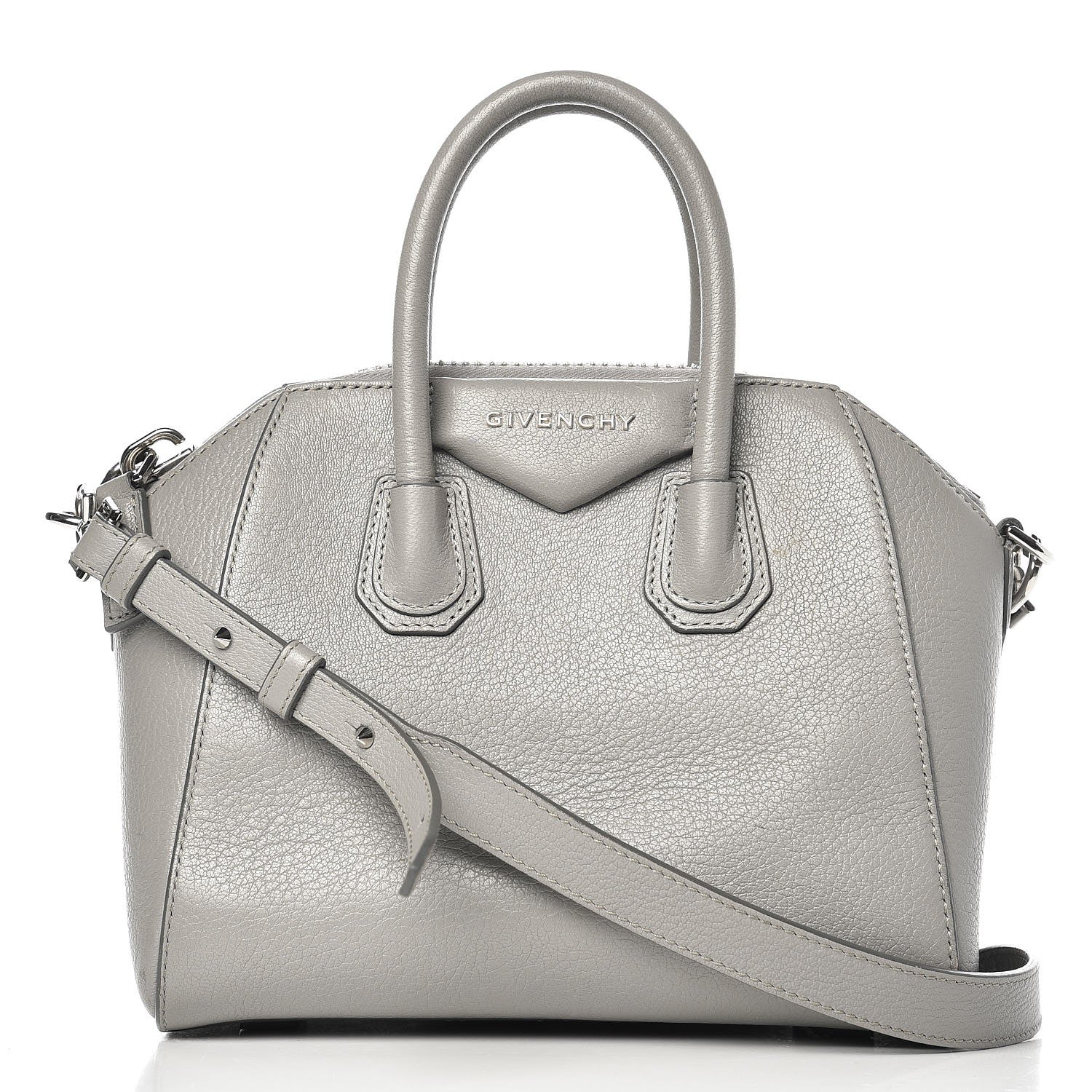 Givenchy Sugar Goatskin Mini Antigona Pearl Grey 1 of 13
