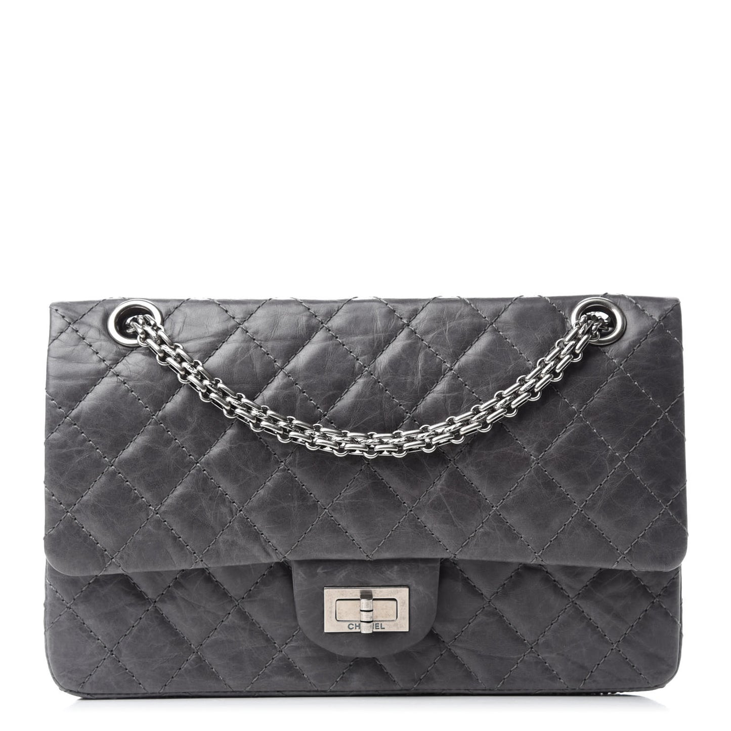 Aged Calfskin Quilted 50th Anniversary 2.55 Reissue 225 Flap Grey
