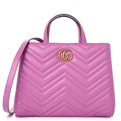Gucci Calfskin Matelasse Small GG Marmont Tote Candy Mousse 1 of 8