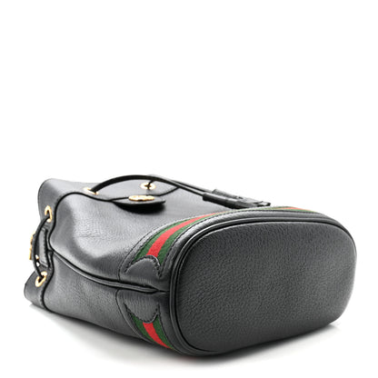Gucci Glazed Textured Calfskin Web Small Ophidia Bucket Bag Black 4 of 10