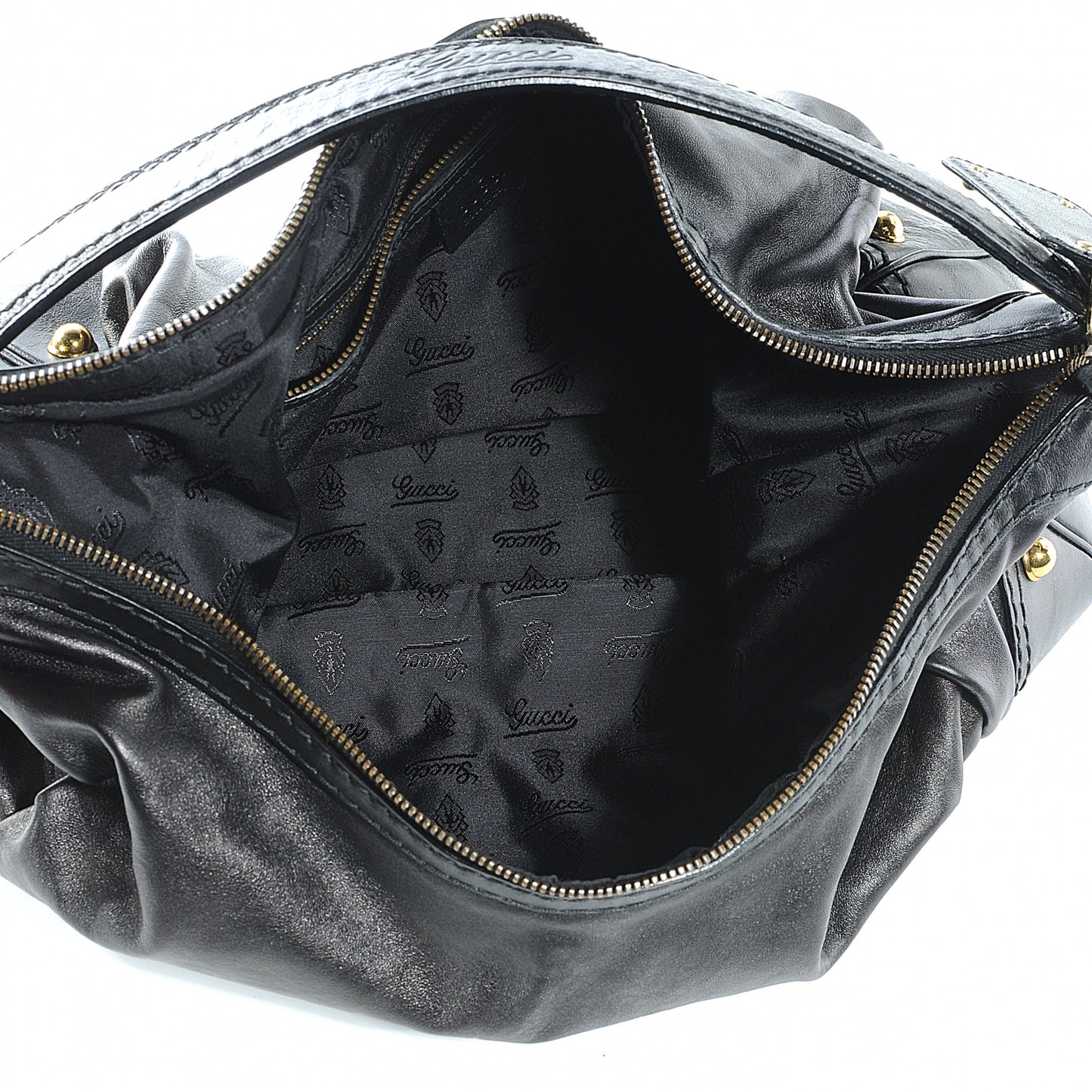 Leather Medium Jockey Hobo Black