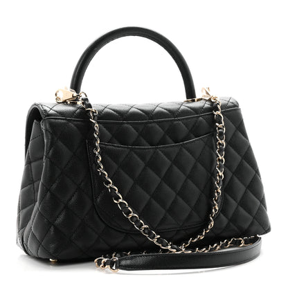 Chanel Caviar Quilted Small Coco Handle Flap Black 3 of 10