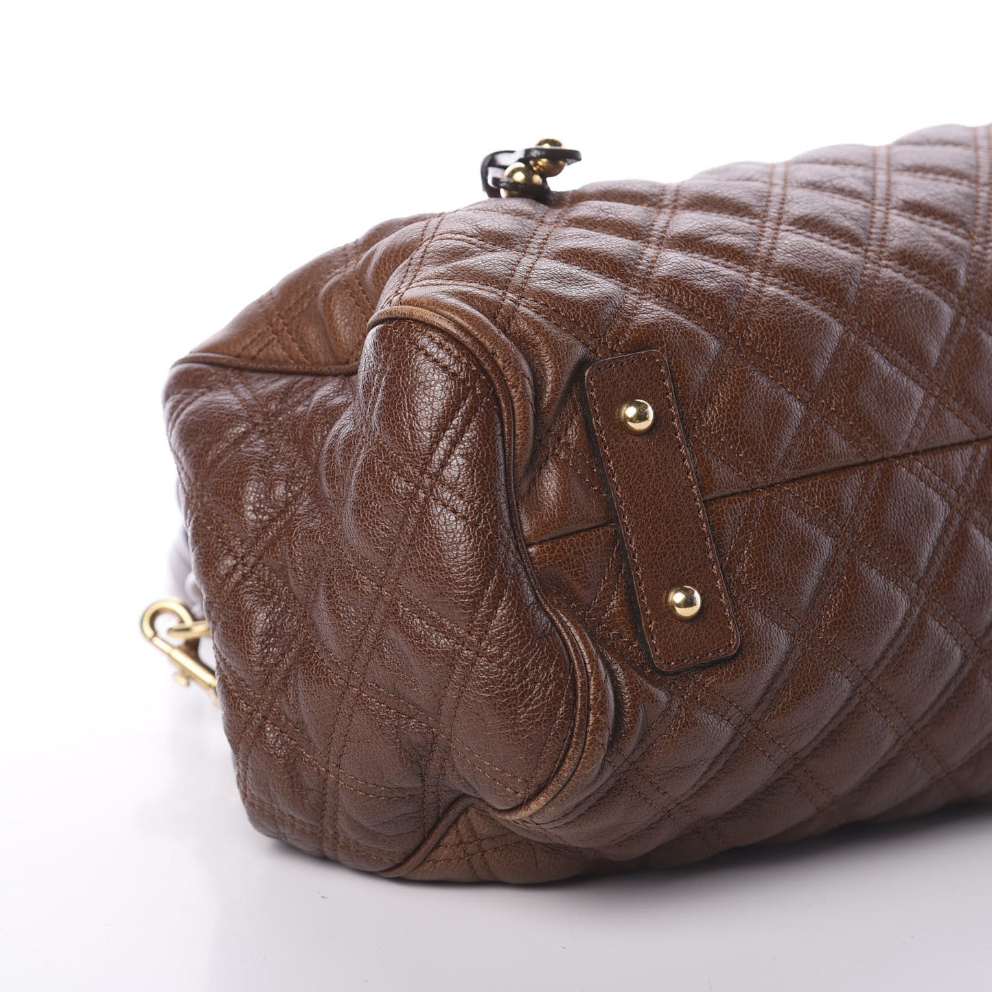 Calfskin Quilted Stam Brown
