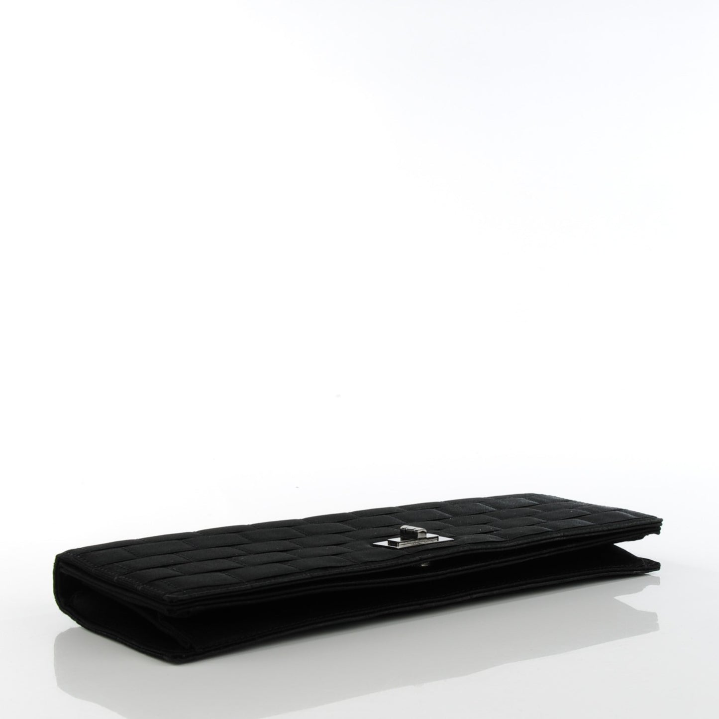 Satin Ribbon Evening Clutch Black