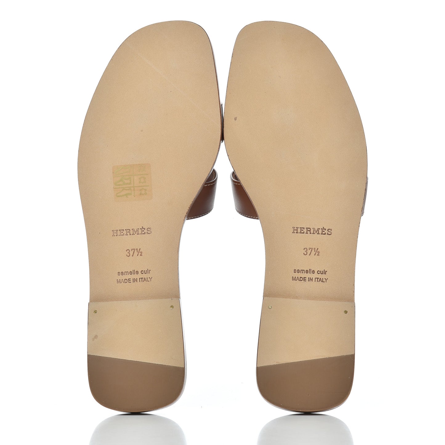 Box Calfskin Oran Sandals 37.5 Gold