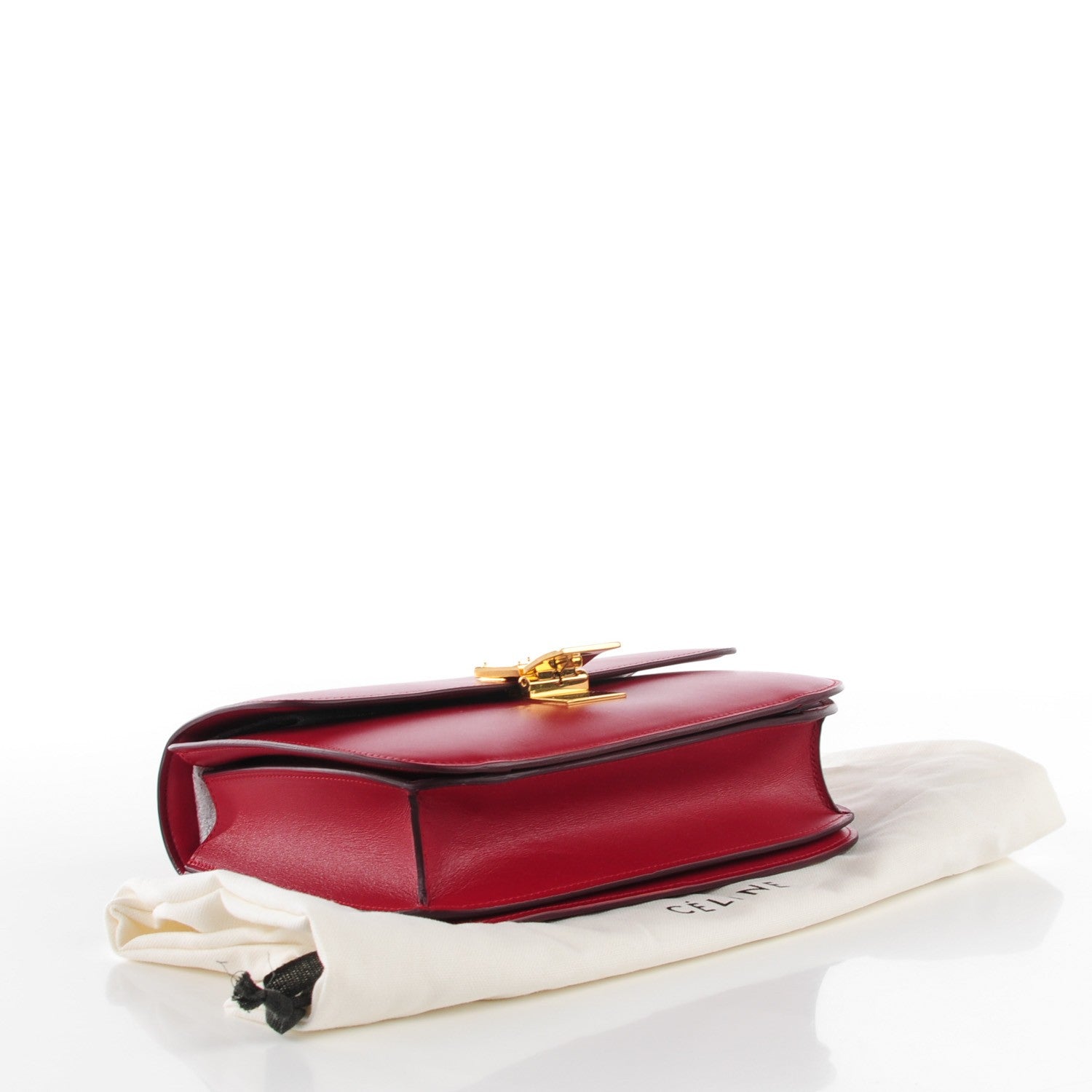 Celine Smooth Calfskin Medium Classic Box Flap Bag Red 4 of 10