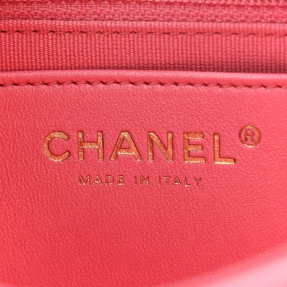 Chanel Lambskin Resin Quilted Mini Heart Square Flap Pink 6 of 11