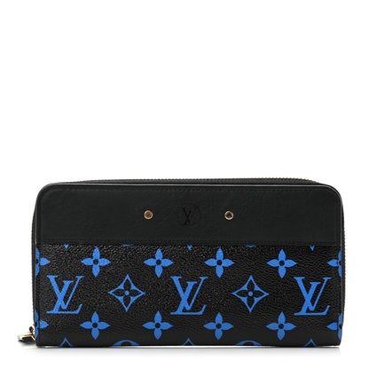 Louis Vuitton Calfskin Colored Monogram Zippy Wallet Blue Black 1 of 6