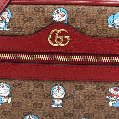 Gucci X DORAEMON Mini Vintage GG Supreme Monogram Camera Bag Beige Cherry Red 8 of 11