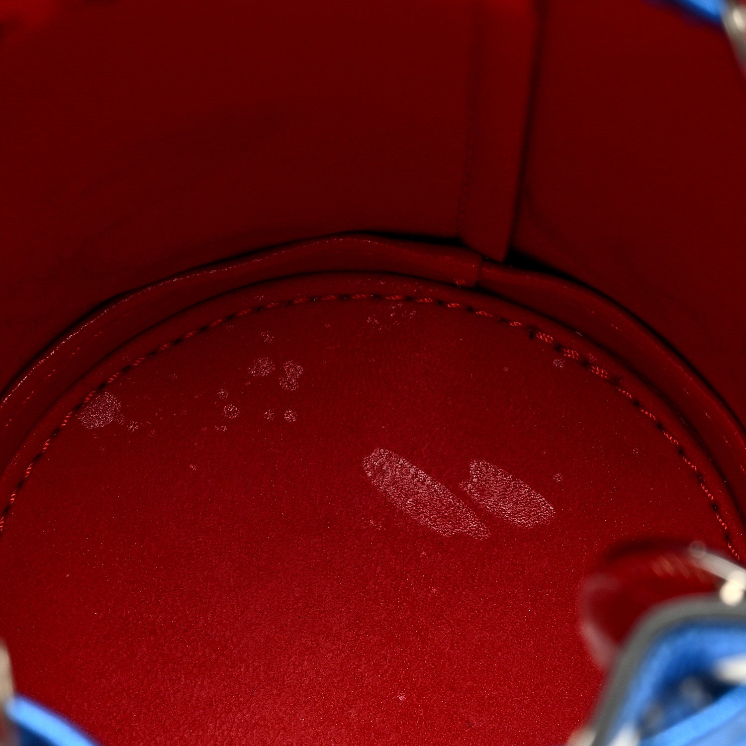 Christian Louboutin CHRISTIAN LOUBOUTIN Metallic Calfskin Mini Marie Jane Bucket Bag Blue 9 of 9