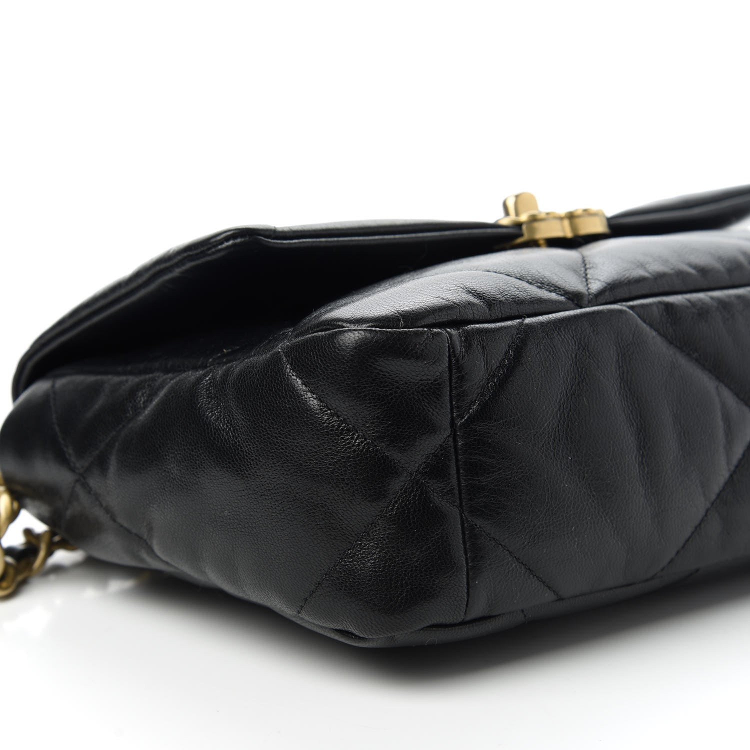 Chanel Shiny Goatskin Quilted Medium Chanel 19 Flap Black 6 of 11