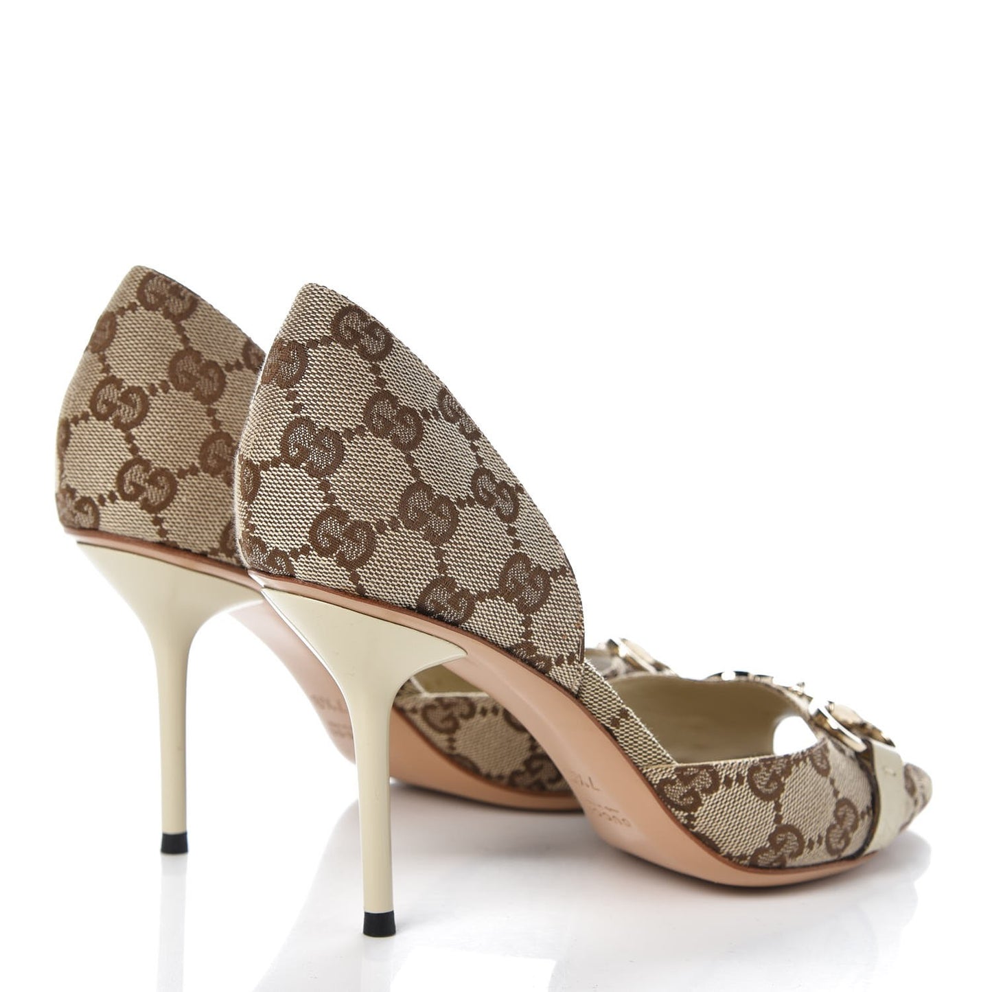 Monogram Niagara Lux Horsebit Sandals 7.5 Beige Ebony Gesso