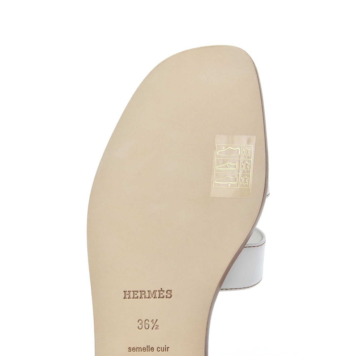 Box Calfskin Oran Sandals 36.5 White