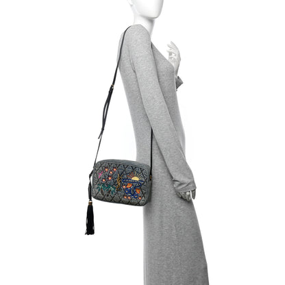 Saint Laurent Denim Matelasse Quilted Summer Embroidered Classic Monogram Camera Bag Blue 2 of 11