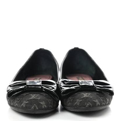 Louis Vuitton Denim Monogram Ballerina Flats 36.5 Black 2 of 12