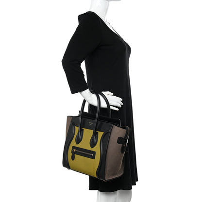 Celine Baby Grained Calfskin Nubuck Micro Tri-Color Luggage Olive 3 of 9