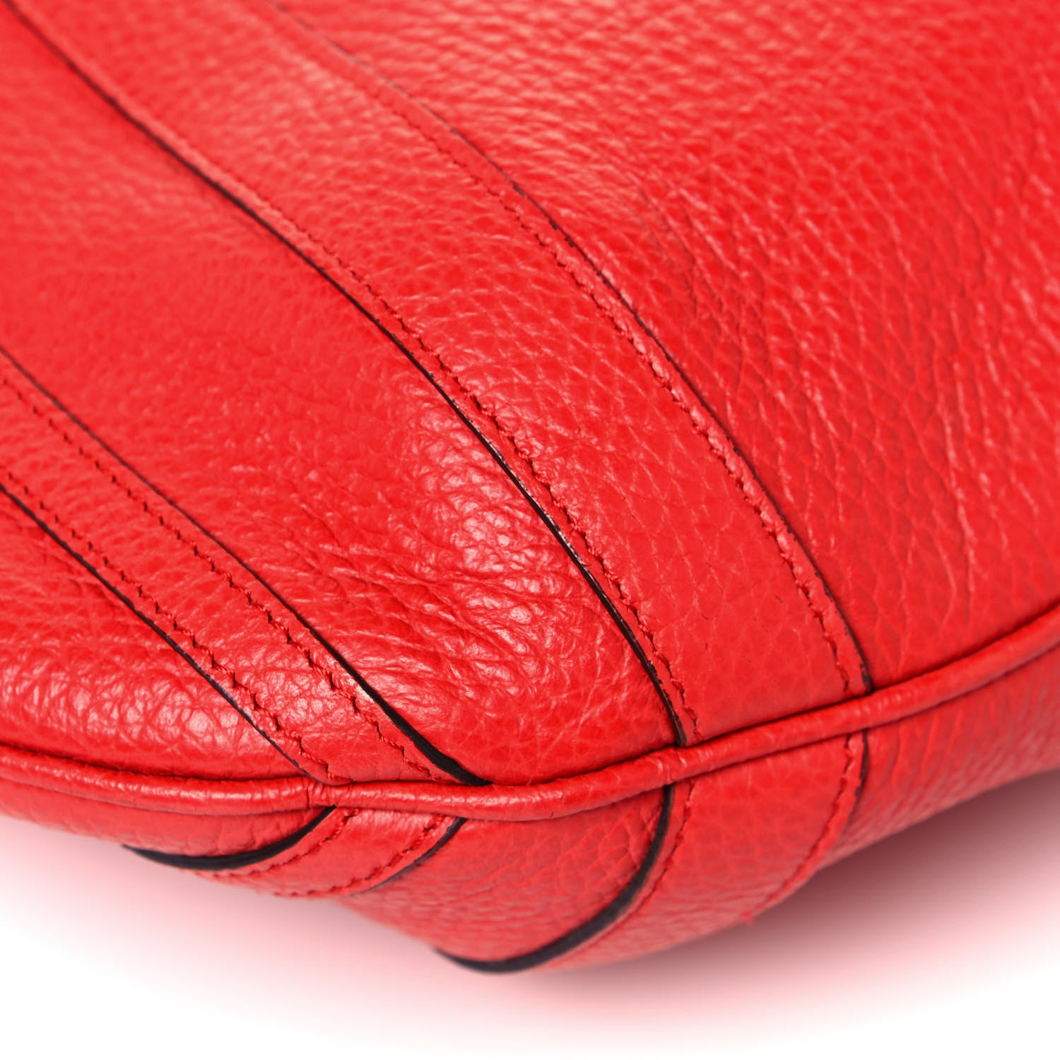 Gucci Pebbled Calfskin Medium Abbey Convertible Tote Red 8 of 14