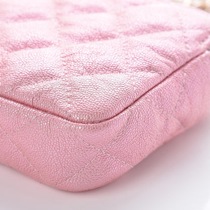 Chanel Iridescent Caviar Quilted Small Clutch With Chain Pink 21 of 22
