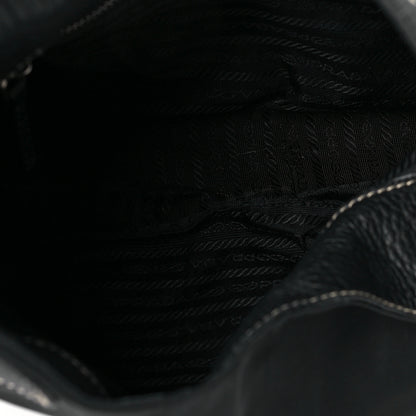 Prada Tessuto Nylon Vitello Daino Hobo Black 5 of 10