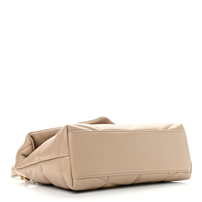Saint Laurent Lambskin Quilted Toy Loulou Puffer Monogram Chain Satchel Nude Powder 4 of 12