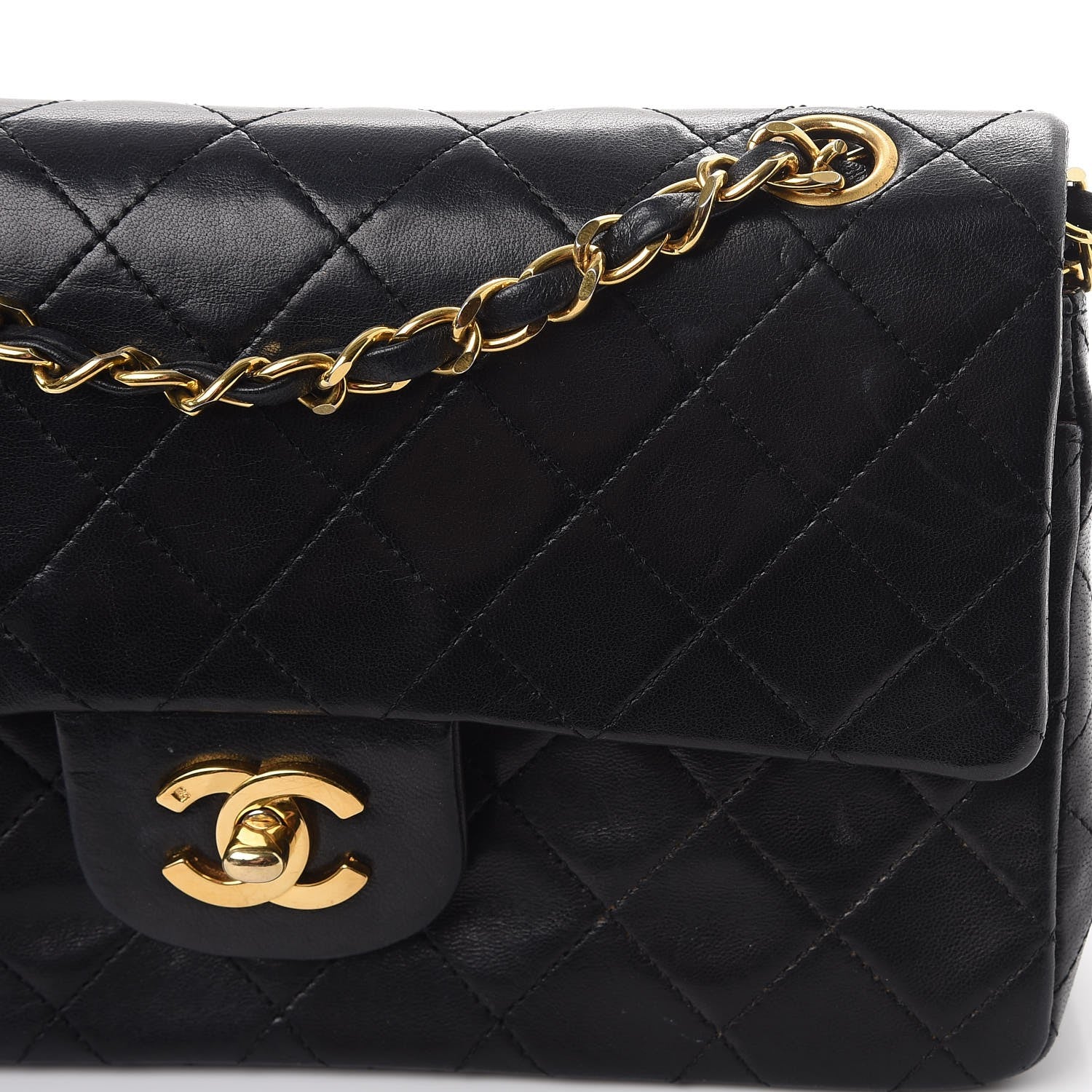 Chanel Lambskin Quilted Medium Double Flap Black 11 of 12