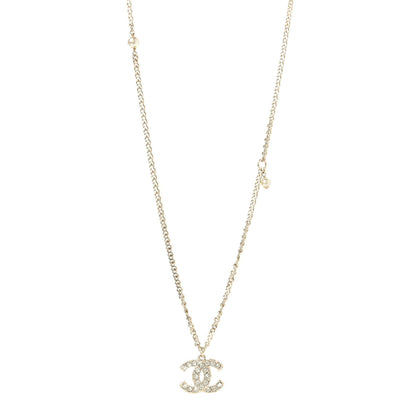 Chanel Crystal CC Pearl Necklace Gold 1 of 4