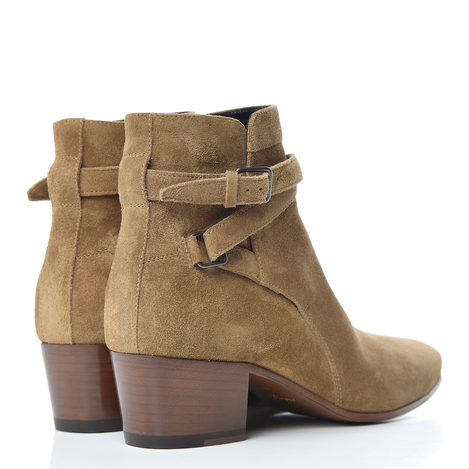 Saint Laurent Suede Womens Blake Ankle Boots 37.5 New Sigaro 4 of 9